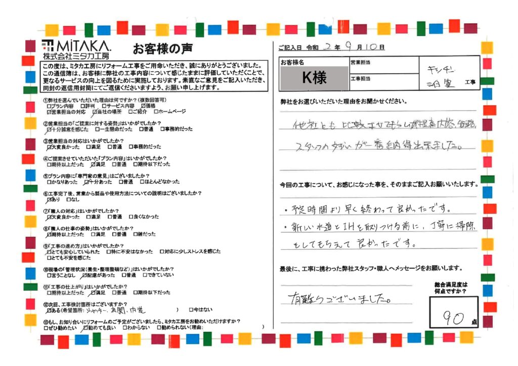 提案内容、価格、スタッフの対応が1番納得できました。