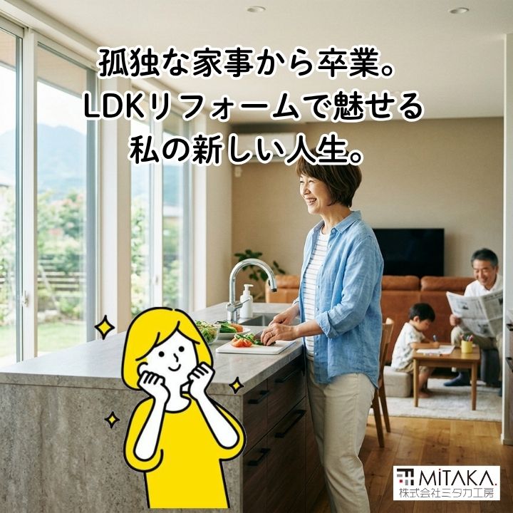 前橋市で叶えるキッチンリフォーム！暗い不満を解消しLDKを人生の主役に