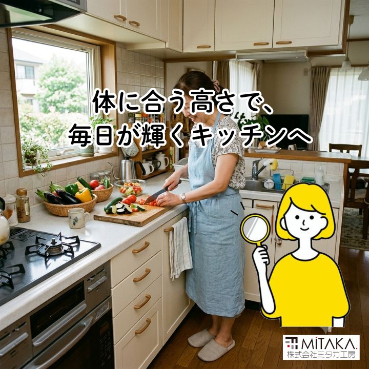 前橋市でキッチンリフォーム！体に合う高さで料理がもっと楽しくなるコツ