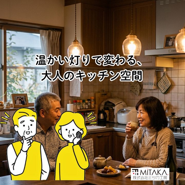 前橋市でキッチンリフォーム！照明の灯りが生み出す上質な時間